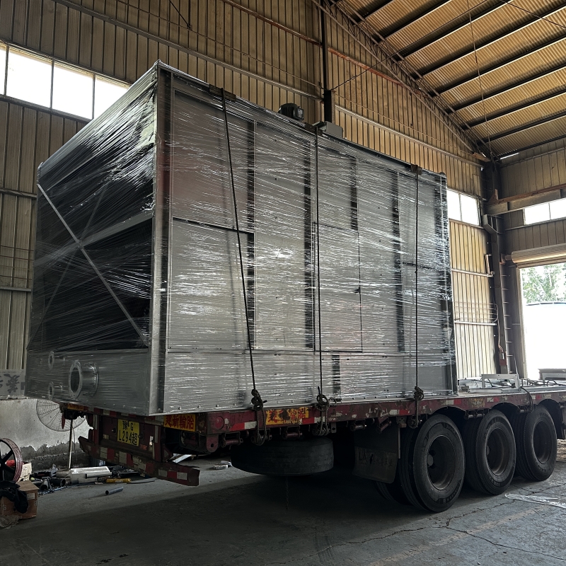 河南郑州菱宇方形横流式钢板冷却塔送货到台湾省